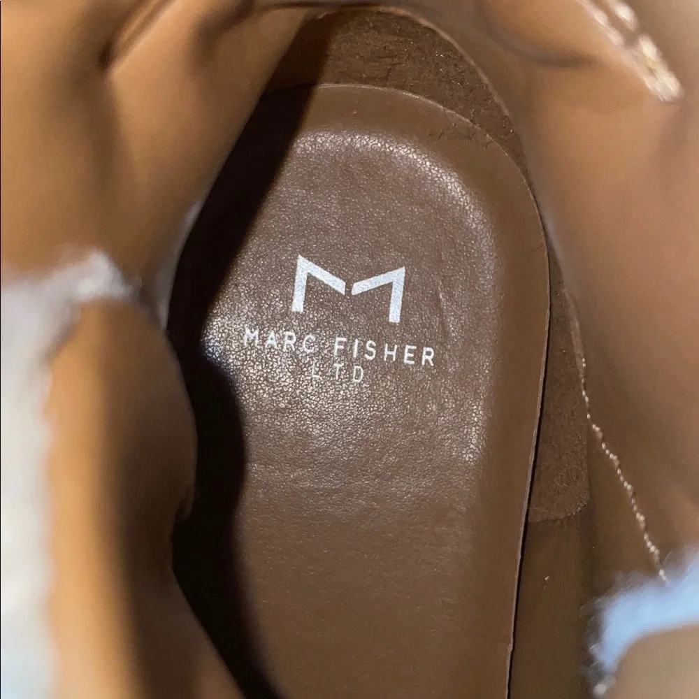 NWOT MARC FISHER Tan High-Top Sneakers with White Accents.  Size 8M. - Picture 7 of 9
